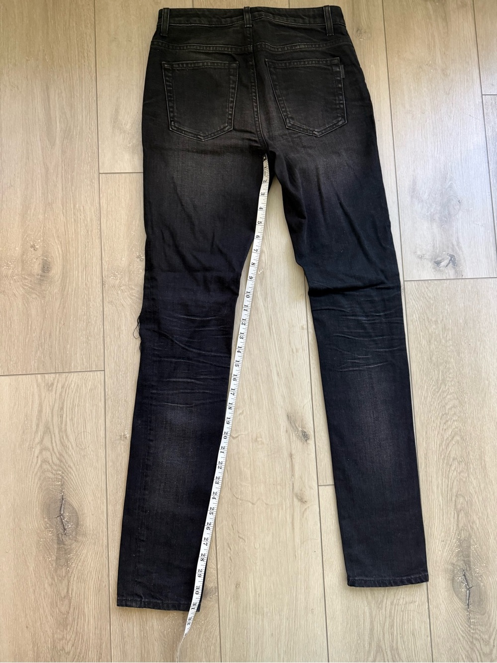 Saint Laurent Black Skinny Jeans with Subtle Distress. Size 26. Very Good Cond. - Picture 10 of 11
